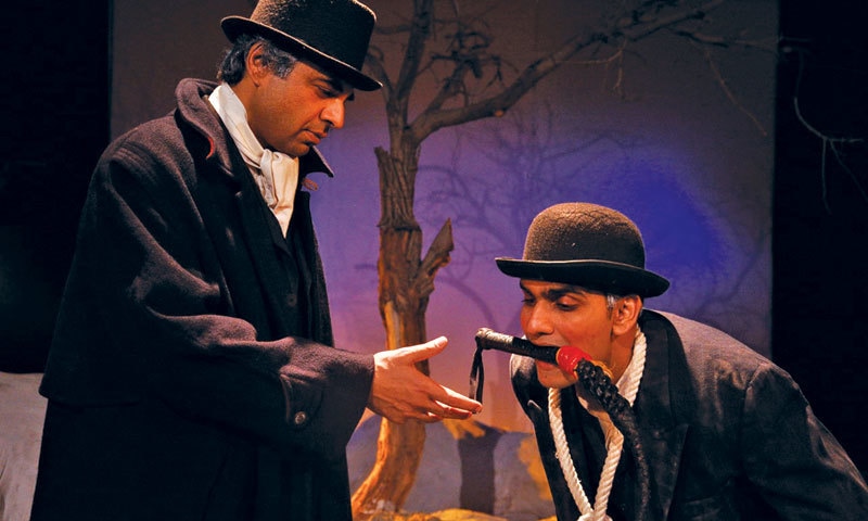 Artists perform the play 'Waiting for Godot.' — Photo Courtesy: Dawn