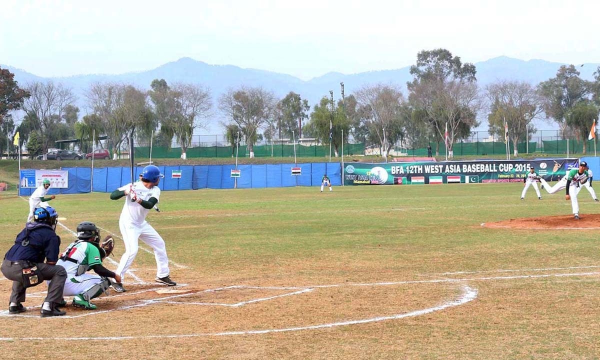 پاکستان اور عراق کے درمیان میچ کا ایک منظر۔