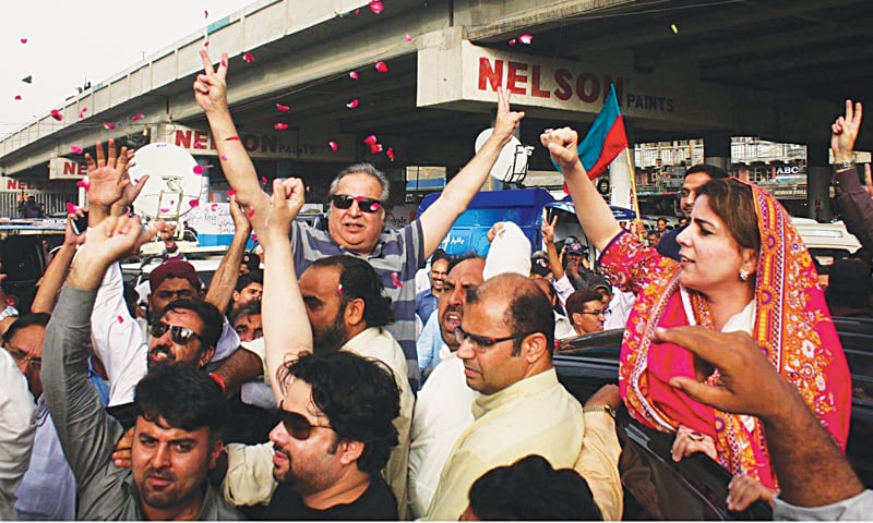 PTI candidate Imran Ismail has adopted the Shahid Afridi pose as his signature canvassing gesture