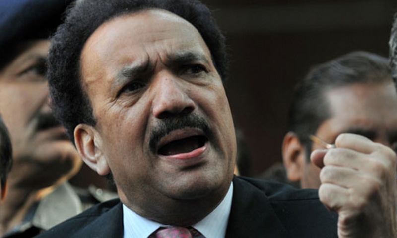 Rehman Malik said that India, Afghanistan and some international powers were behind attempts to destabilise the country.—AFP/File