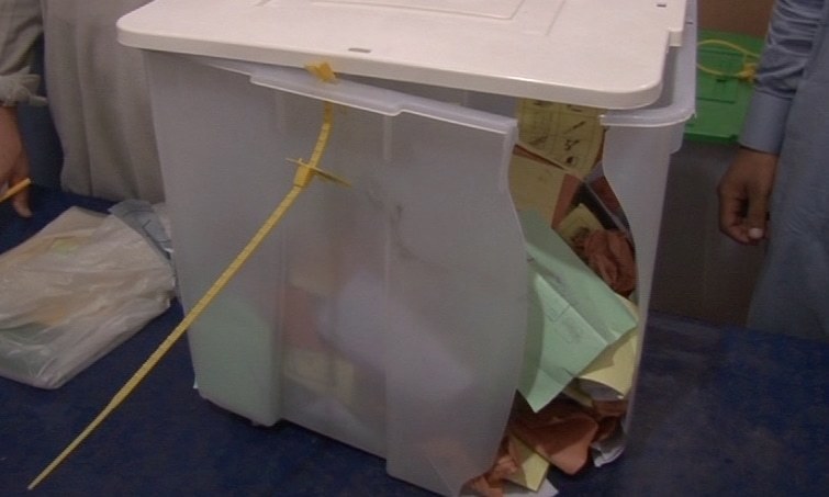 When they came in, they broke ballot boxes and windowpanes.—DawnNews screengrab When they came in, they broke ballot boxes and windowpanes.—DawnNews screengrab