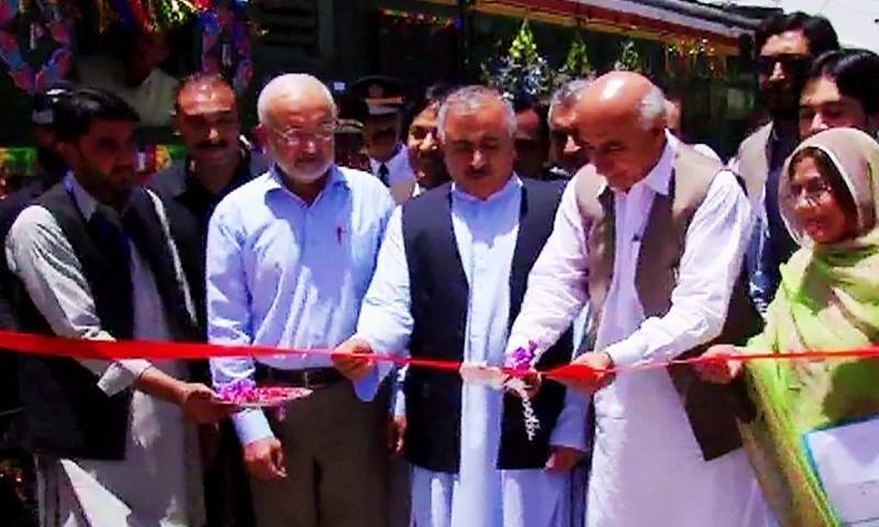 Chief Minister Balochistan Dr Abdul Malik Baloch launched the freight service on Tuesday.  &mdash;DawnNews screengrab