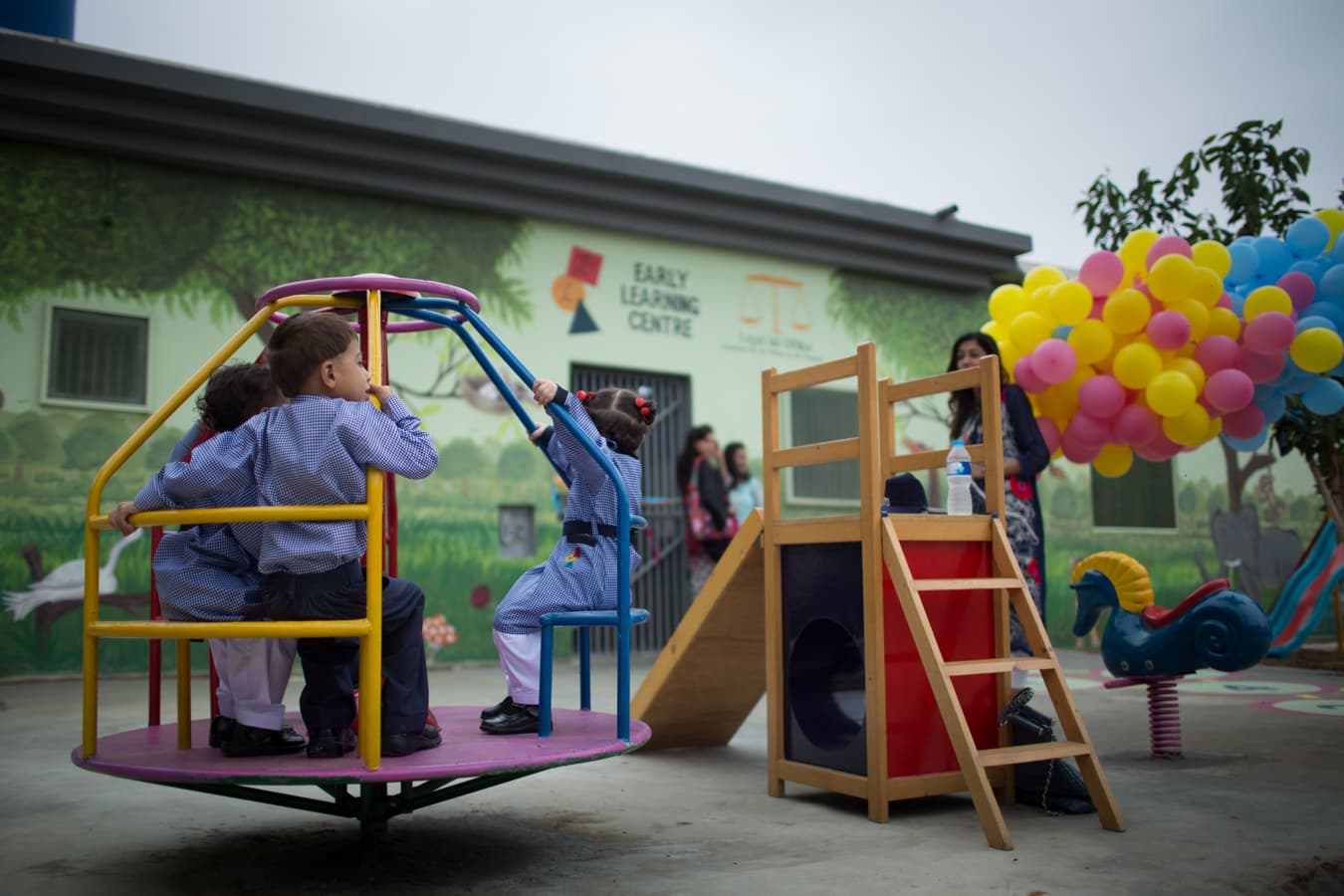 Children playing at LAO's Early Learning Centre. — Photo by Ibtisam Zahid Khanzada