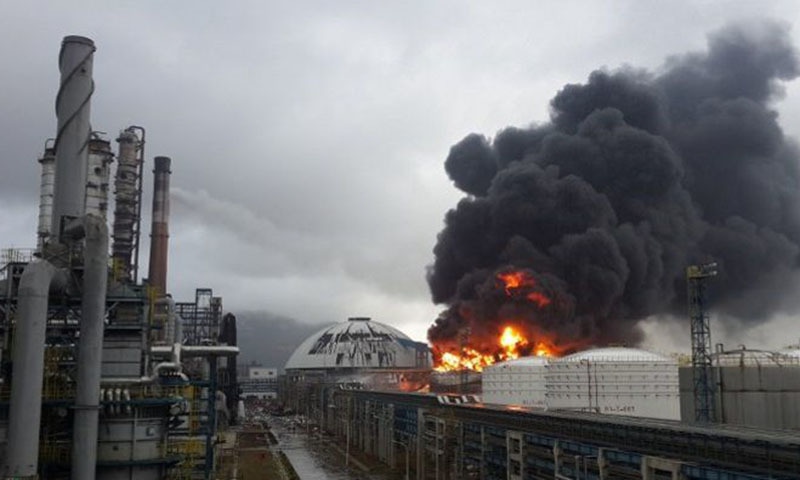 The explosion at a chemical plant in eastern China killed one person and injured nine others.—AFP/File