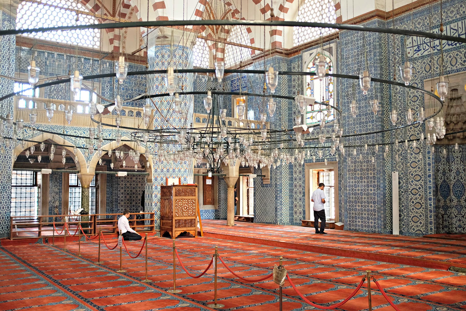 Locals offer prayers at Rustem Pasha Mosque.