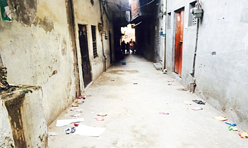Narrow streets and small houses.