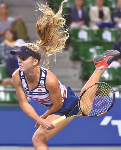 Radwanska during their second-round match at the Pan Pacific Open on Thursday.&mdash;AFP