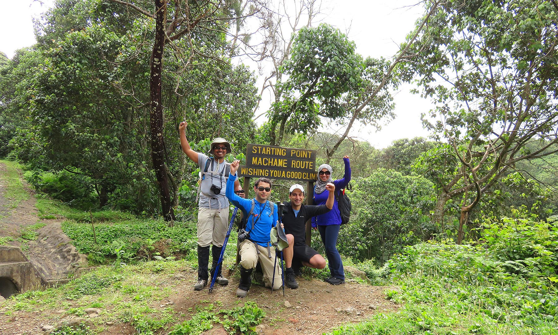 Angik, Sandipan, Abdullah and I at the start of the adventure.