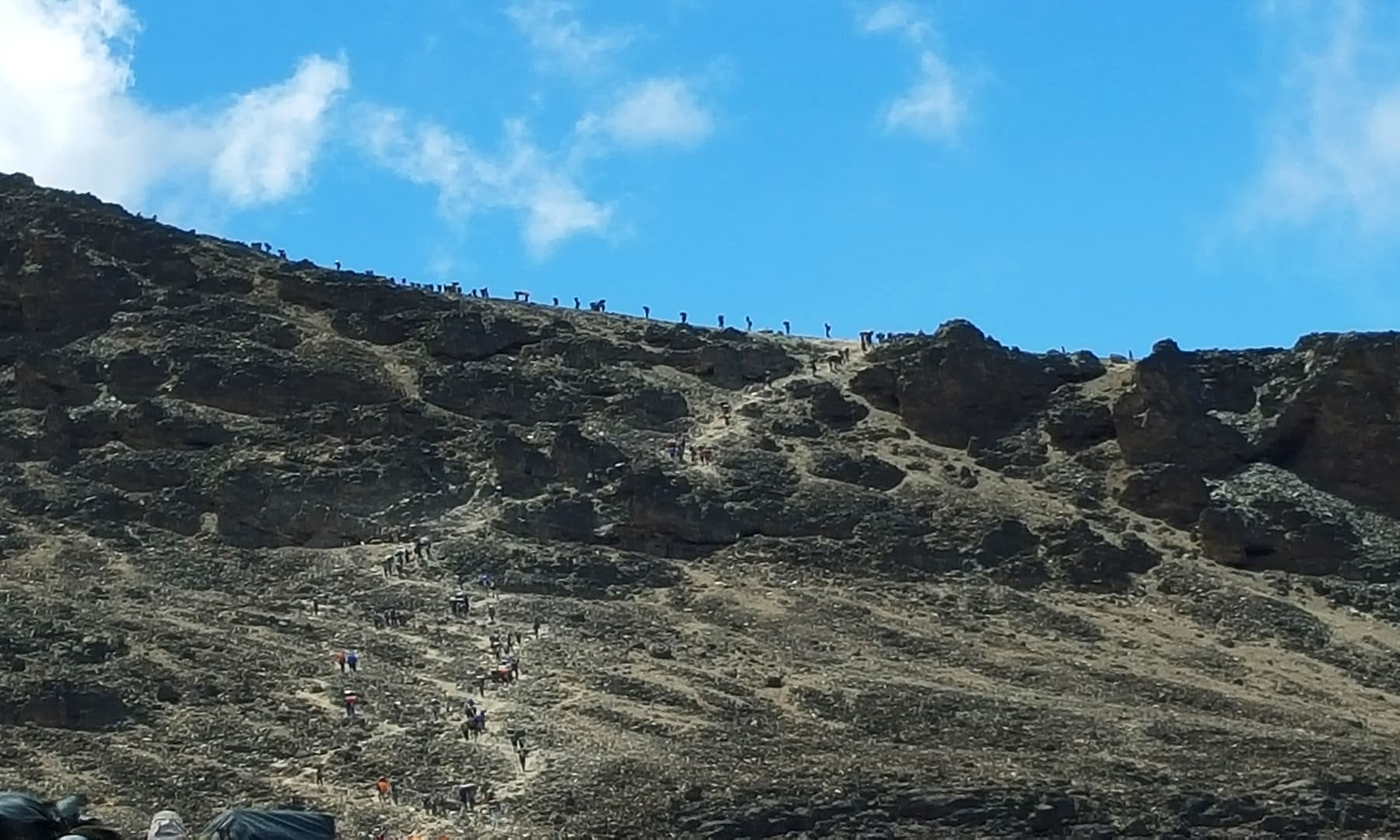 Making our way to base camp at 4600 metres.