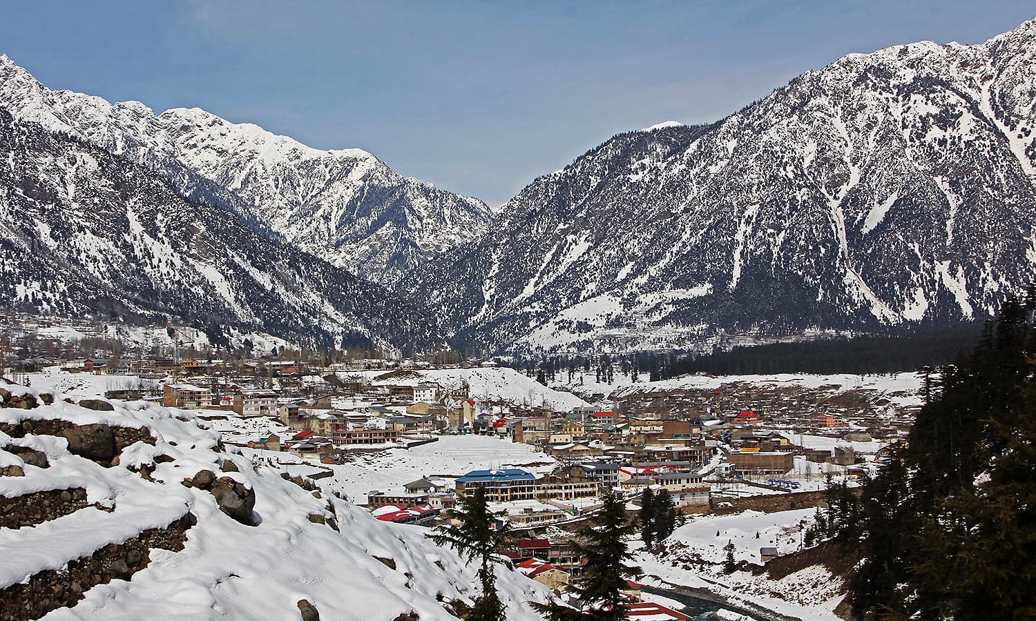 View of Kalam Valley, a famous tourist resort in Pakistan.  — Photo by author