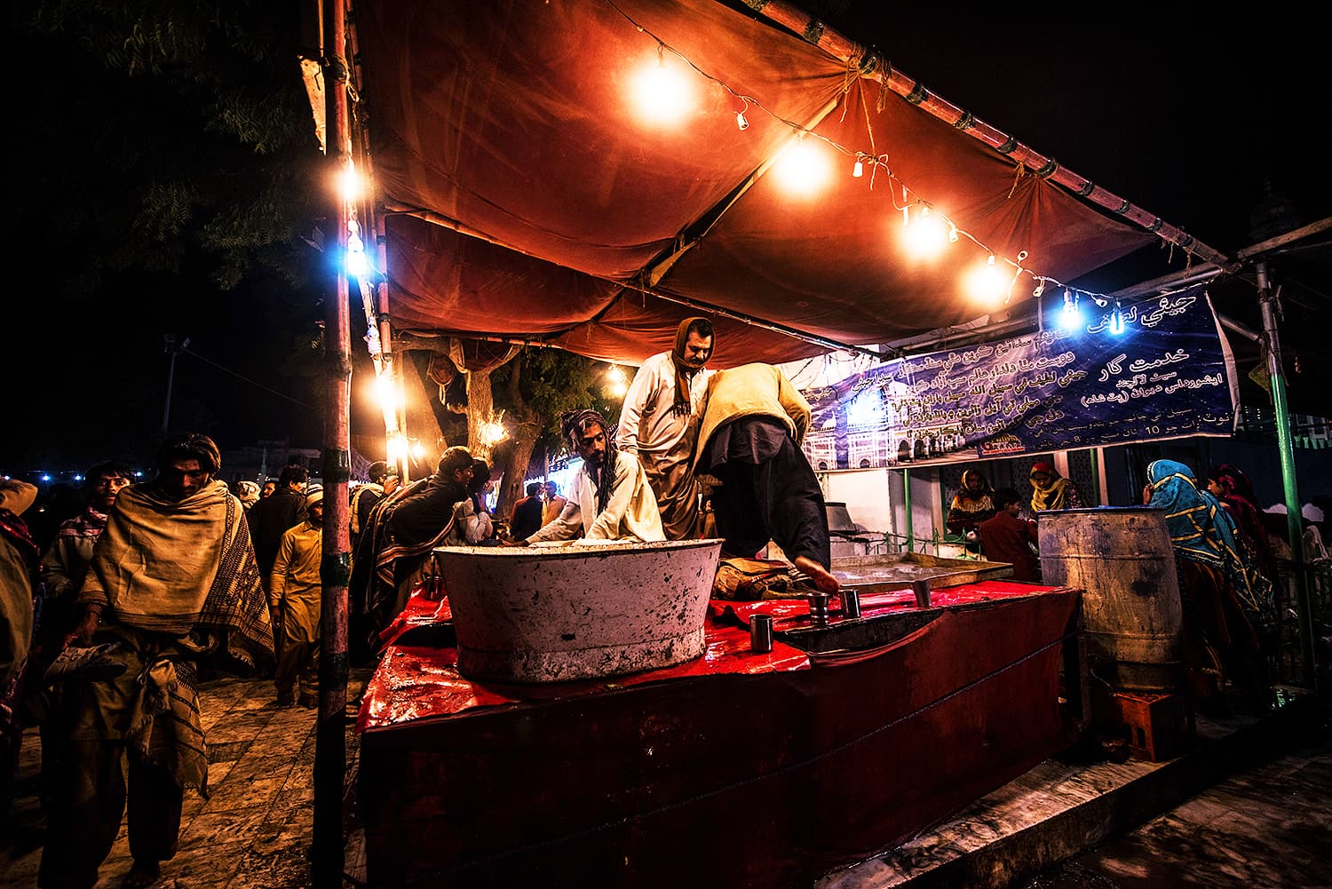 Shopkeepers changing shifts.