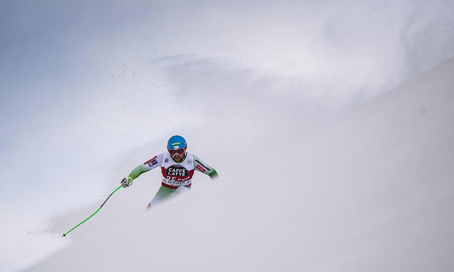 سلووینیا کے بوسجن کلین اٹلی میں ہوئے مینز اسکی انگ ورلڈ کپ کے دوران مقابلے میں شریک ہیں۔ فوٹو اے ایف پی