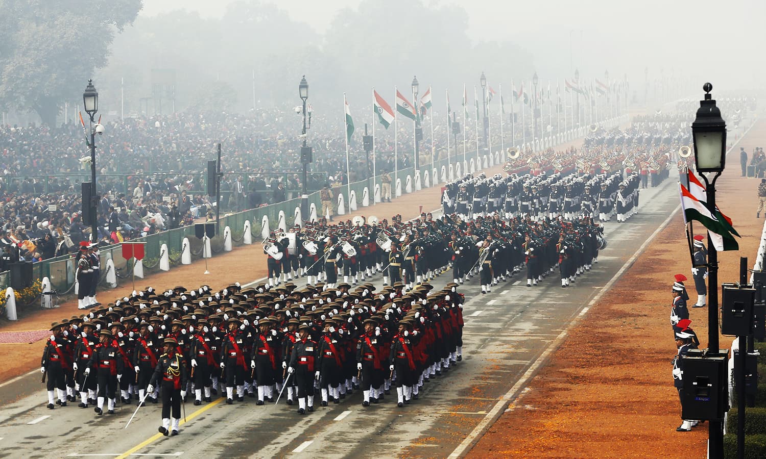 Indian soldiers march during the Republic Day parade. ─ Reuters