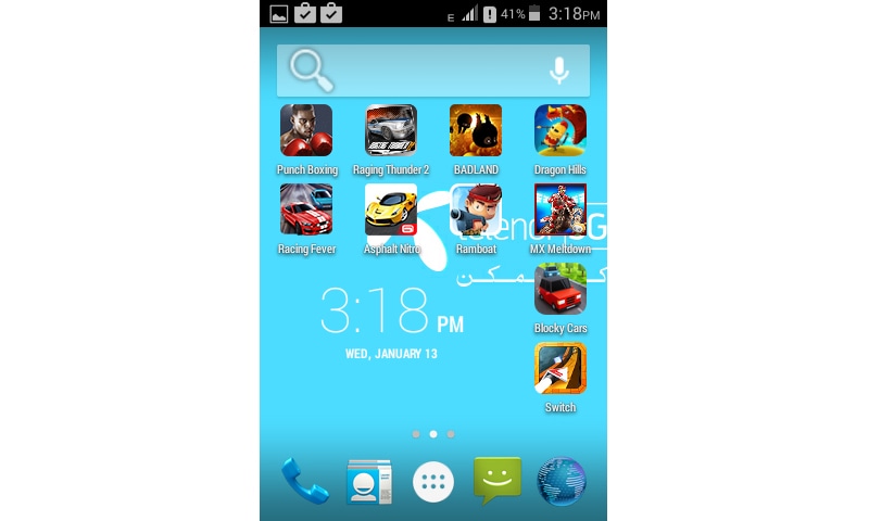 The user interface on the Telenor Smart Mini.