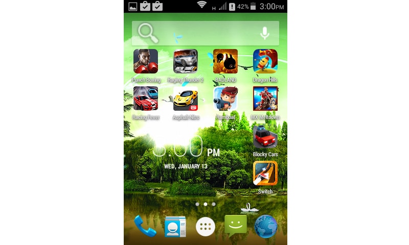 The user interface on the Telenor Smart Mini.