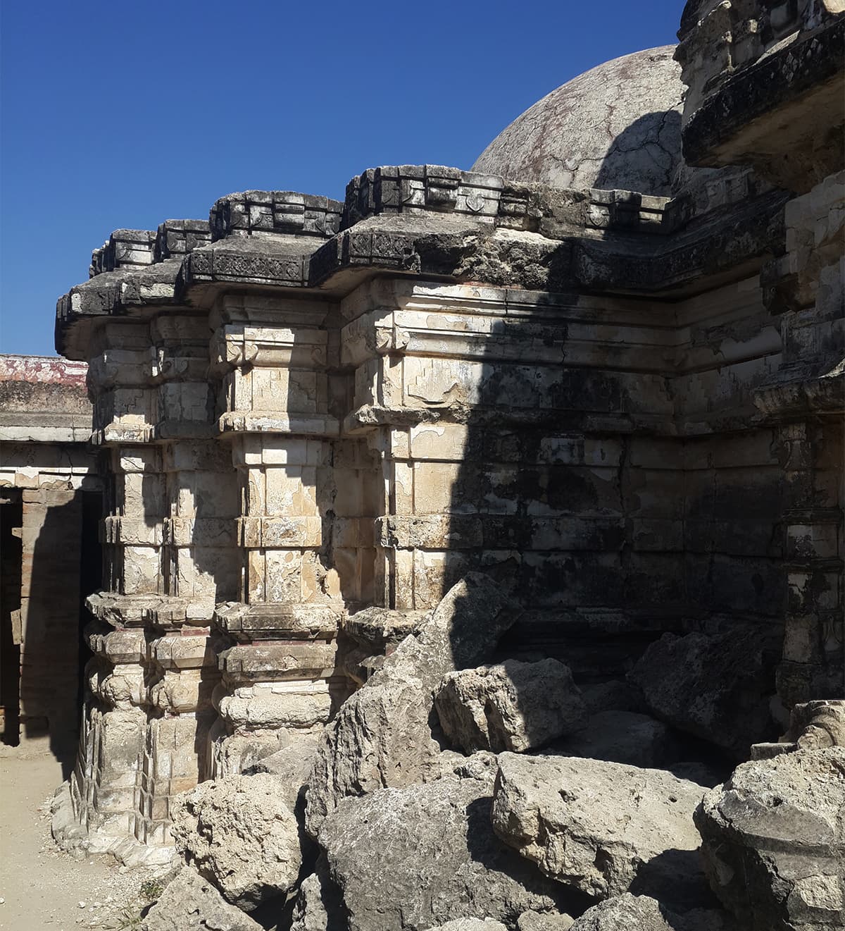 The partially-destroyed portions of the temple. — Photo by author