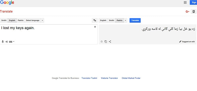 English to Pashto translation.—translate.google.com.pk