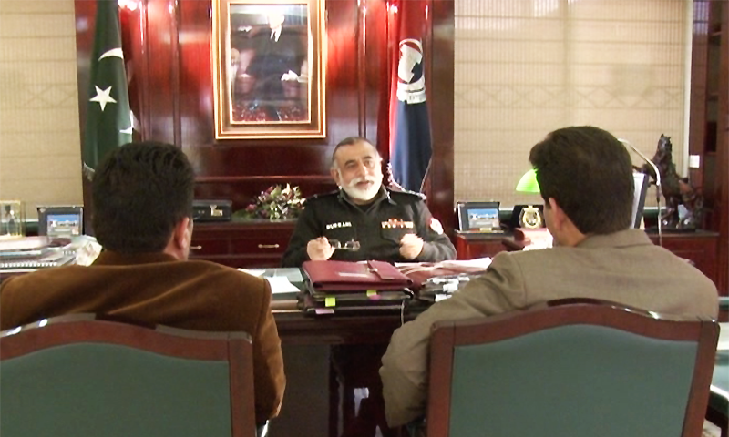 IGP Nasir Durrani pictured in his office. ─ Photo by author.