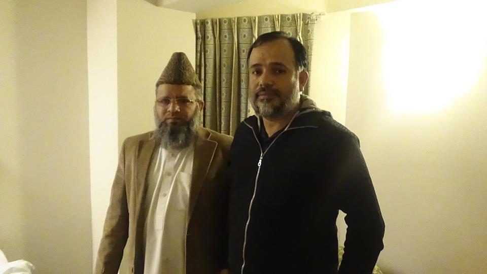 Activist Khurram Zaki standing next to (late) Mufti Sarfaraz Naeemi - Source: Khurram Zaki's Facebook page