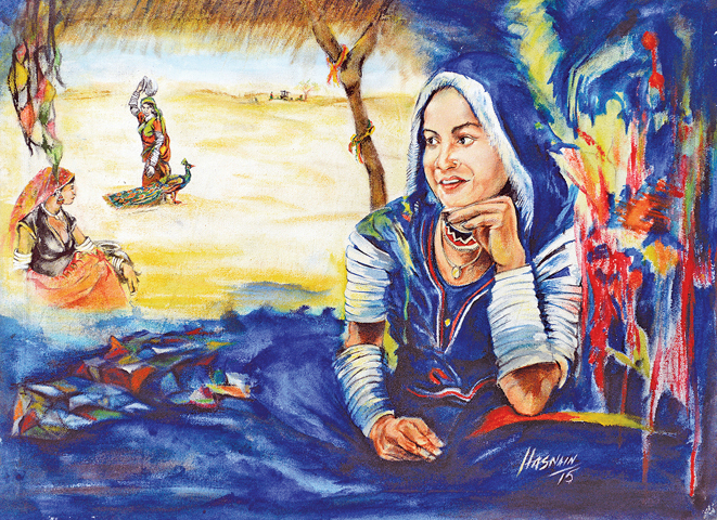 An artwork by Syed Hasnain Raza -Photos by White Star