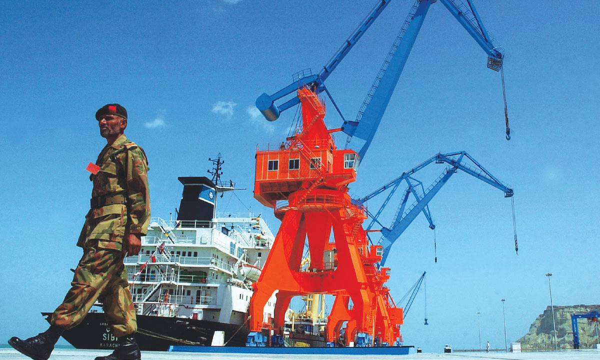 A guard keeps watch at Gwadar Port, Balochistan | AP