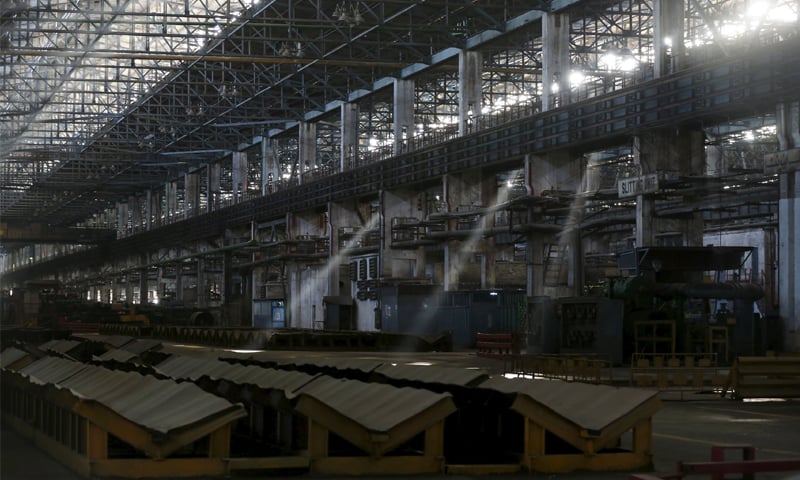 Karachi: A general view of the deserted hot strip mill department of the Pakistan Steel Mills.—Reuters