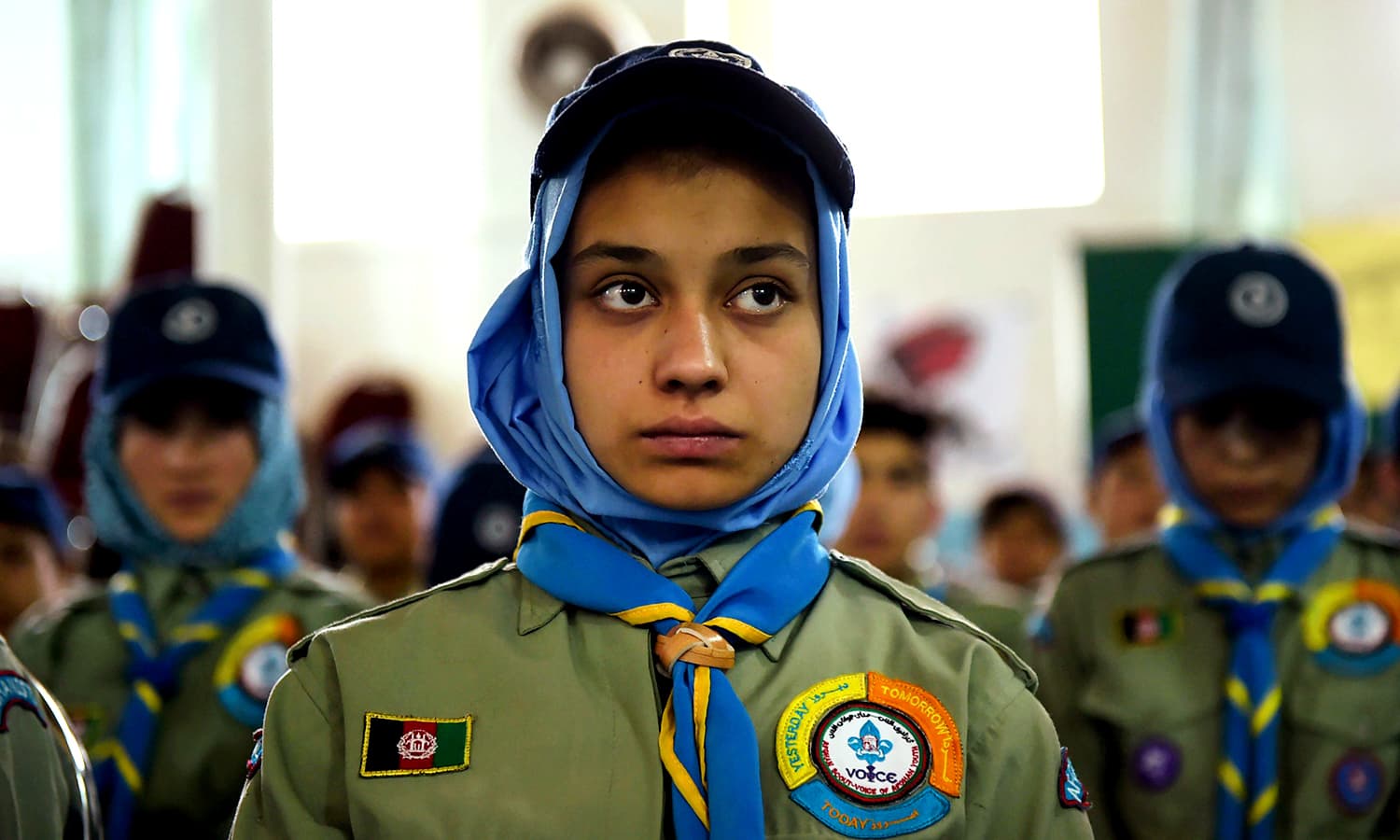 Afghan Scouts attend a class at Scouts training centre in Kabul. ─AFP