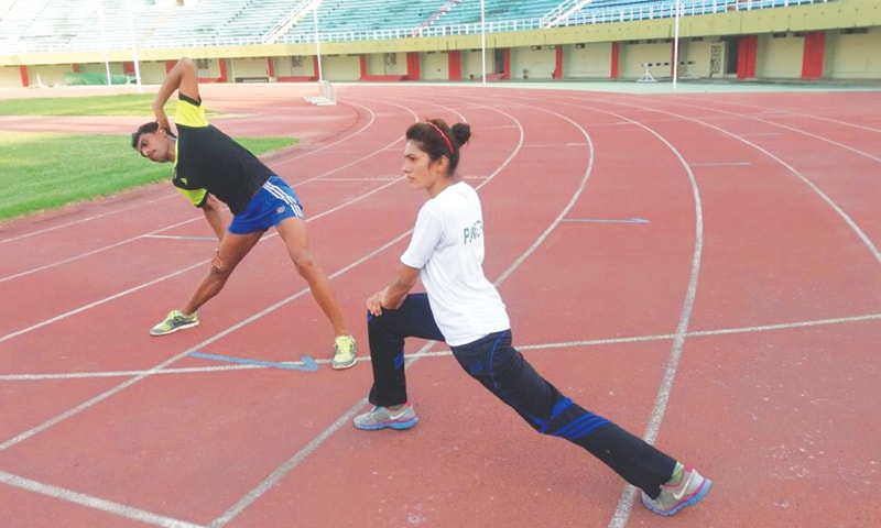 Sprinters Mehboob Ali and Najma Parveen