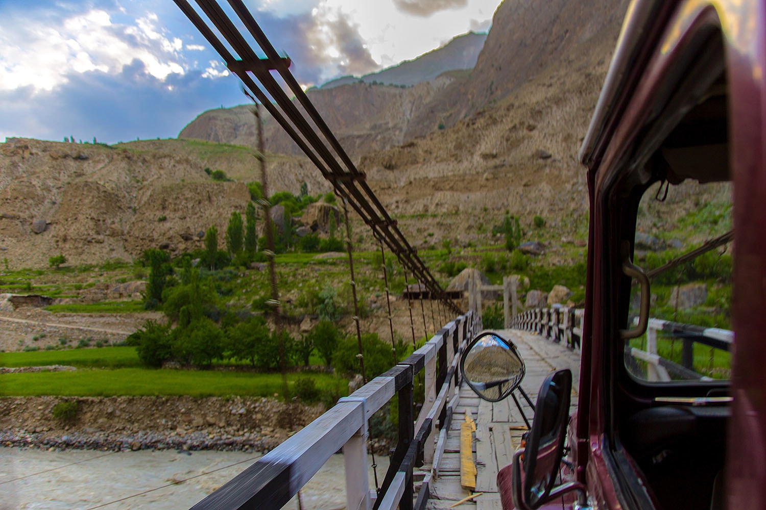 One of the several hanging wooden bridges we encountered on our way to Askole.