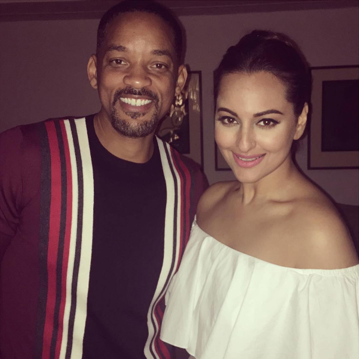 Sonakshi Sinha and Will Smith bonding at the party. - Instagram