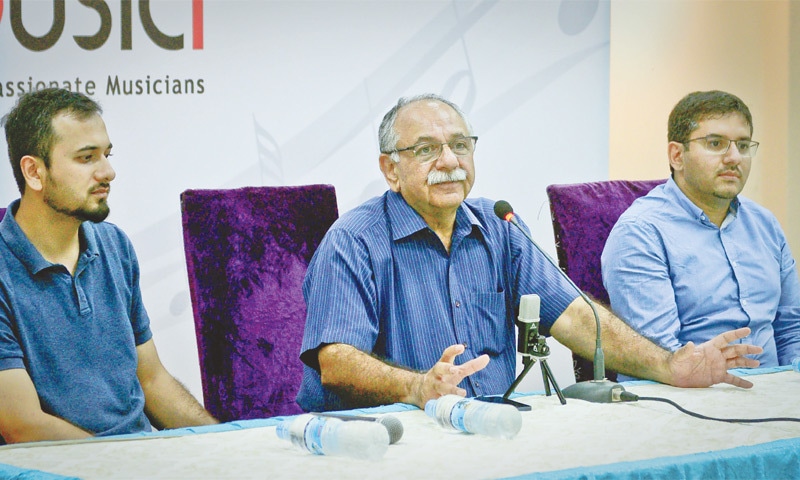 Arshad Mahmud speaks at the press conference on Friday.—White Star Arshad Mahmud speaks at the press conference on Friday.—White Star