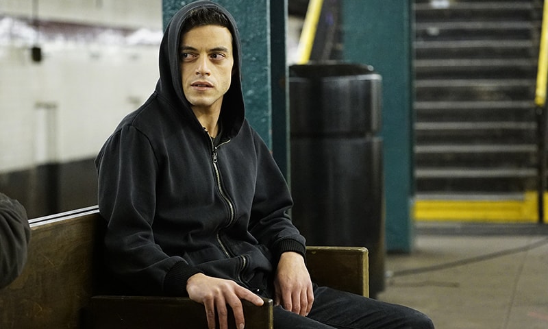 Rami Malek appears in a scene from, "Mr. Robot."  ─ AP