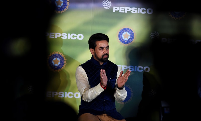 BCCI president Anurag Thakur speaks during a press conference in New Delhi. — AFP/File