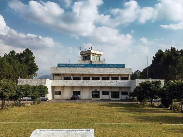 A view of non-functional Saidu Sharif Airport. &mdash; Dawn