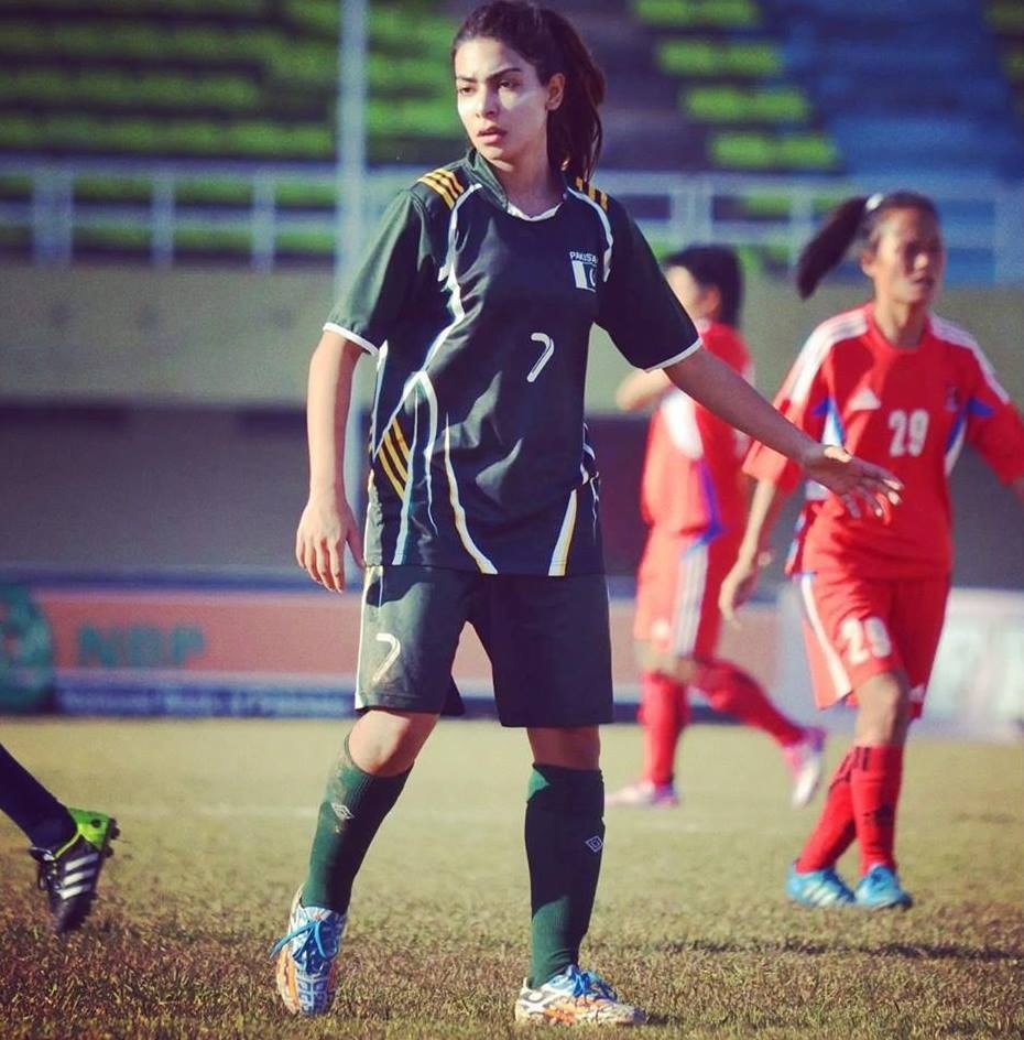 Shahlyla Ahmadzai Baloch playing football.—Image Courtesy: Facebook page.