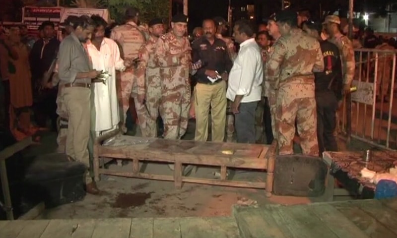 Scenes at the blast site.