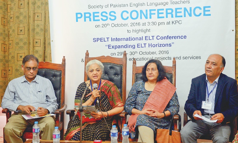 Prof Zakia Sarwar speaks at the event on Thursday.&mdash; Fahim Siddiqi / White Star