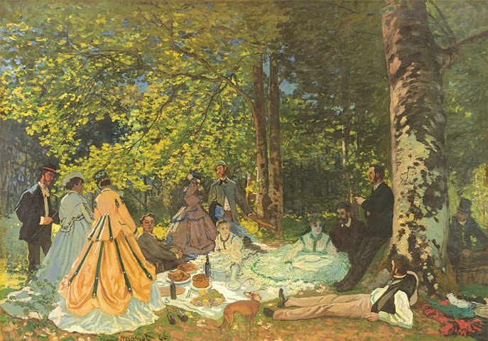 Claude Monet (1840-1926), ‘Le Déjeuner sur l’herbe’ 1866. via Pushkin Museum, Moscow