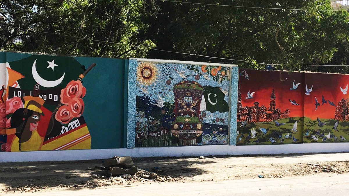 The mosaic, a part of the mural project by I Am Karachi. Photo: author.