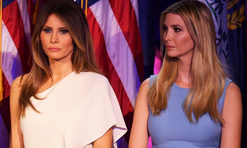ڈونلڈ ٹرمپ کی اہلیہ میلانیا (بائیں) اور ان کی بیٹی ایوینکا — اے ایف پی فائل فوٹو ڈونلڈ ٹرمپ کی اہلیہ میلانیا (بائیں) اور ان کی بیٹی ایوینکا — اے ایف پی فائل فوٹو