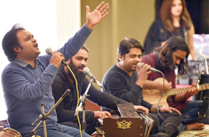 Bakshi Brothers perform during the musical evening in Islamabad on Friday night. &mdash; White Star