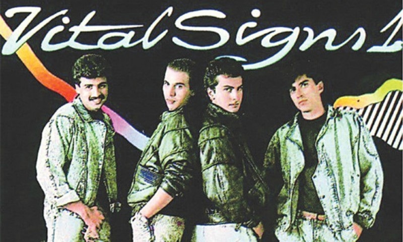 (From left) Salman Ahmad, Rohail Hyatt, Shahi Hasan and Junaid Jamshed on the cover of a Vital Signs album