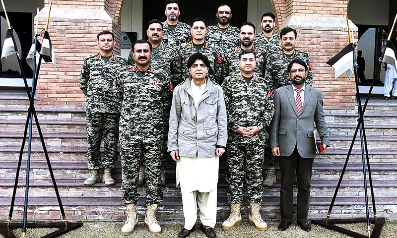 Chaudhry Nisar Ali Khan during his visit to Balahisar and Landikotal. —APP