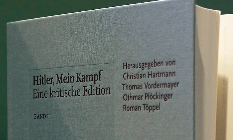 A copy of the book 'Hitler, Mein Kampf. A Critical Edition' stands on a display table in a bookshop in Munich. —Reuters/File A copy of the book 'Hitler, Mein Kampf. A Critical Edition' stands on a display table in a bookshop in Munich. —Reuters/File