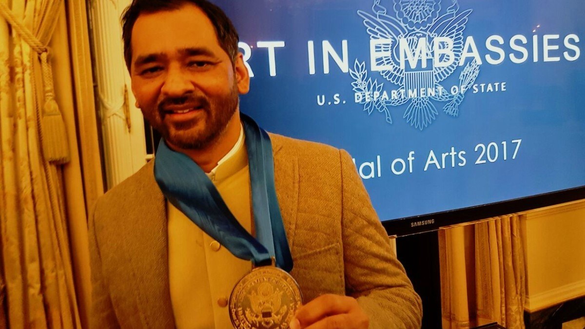 Imran Qureshi at the ceremony at the State Department’s historic Benjamin Franklin Room in Washington D.C