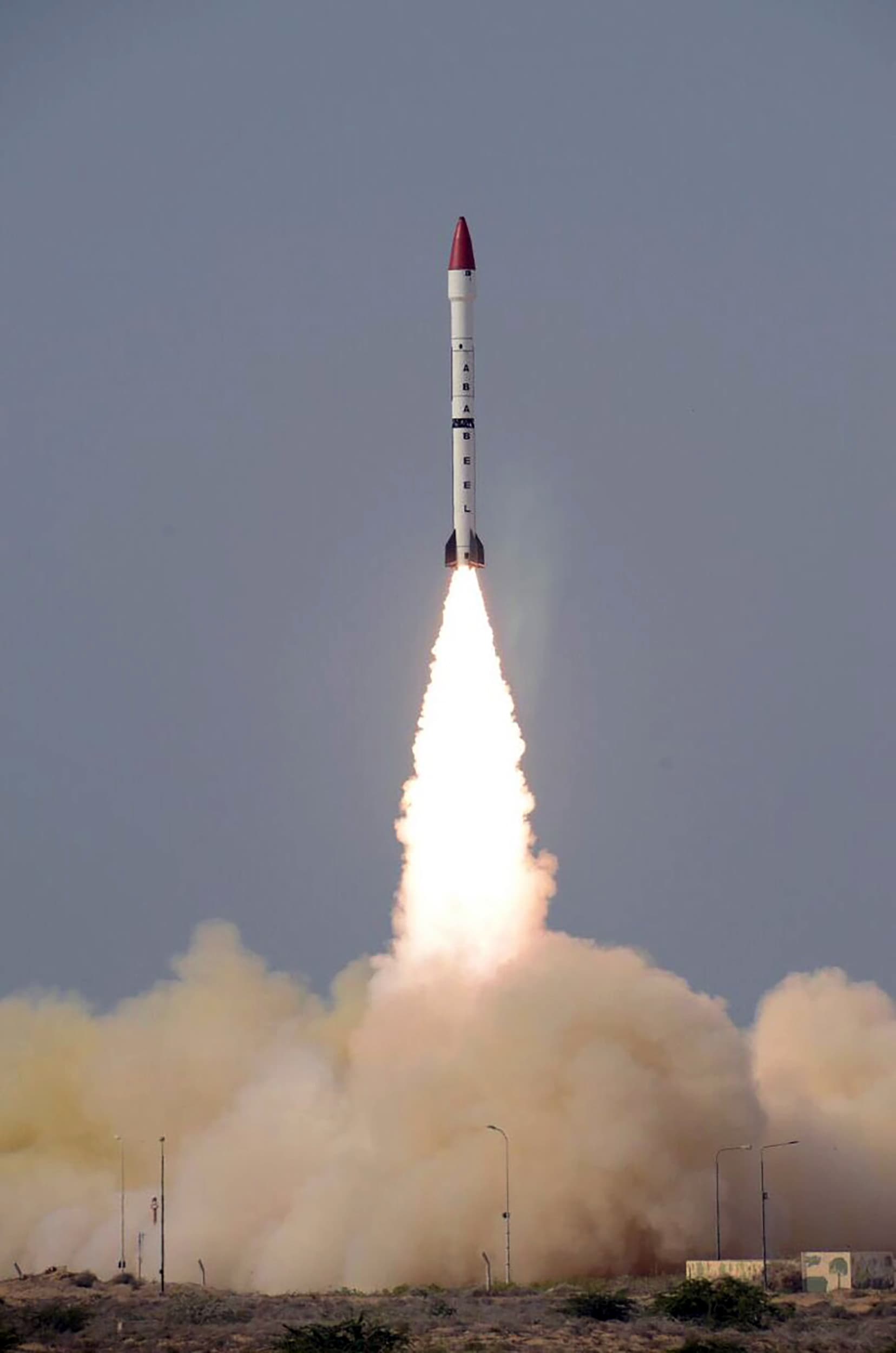 Surface-to-surface Ababeel ballistic missile. -AFP