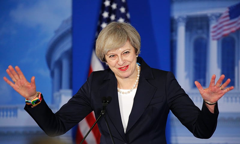 British Prime Minister Theresa May attends the Congress of Tomorrow Republican Member Retreat on January 26, 2017 at the Loews Philadelphia Hotel in Philadelphia, Pennsylvania. ─ AFP