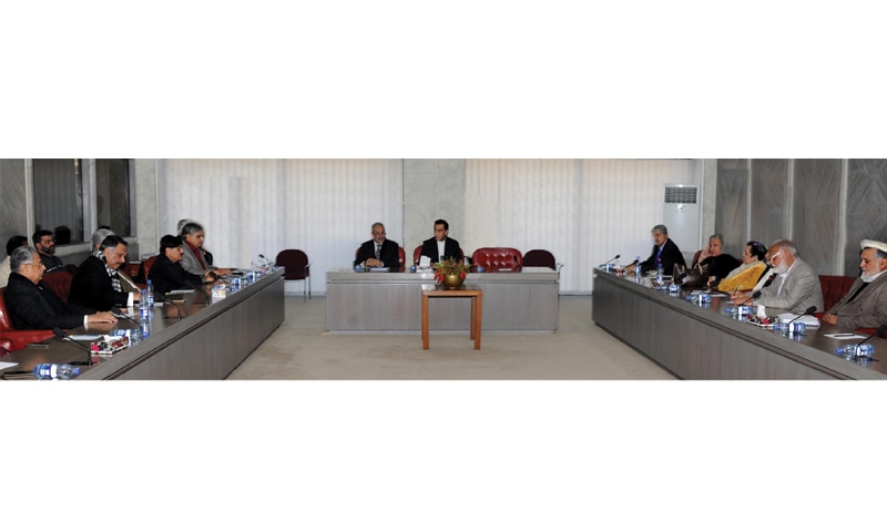 ISLAMABAD: Speaker Sardar Ayaz Sadiq presides over a meeting of parliamentary leaders in the National Assembly at the Parliament House on Friday.—APP ISLAMABAD: Speaker Sardar Ayaz Sadiq presides over a meeting of parliamentary leaders in the National Assembly at the Parliament House on Friday.—APP