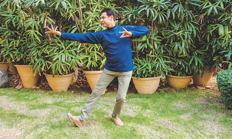 Amjad, one of the very few classical dance trainers in Pakistan, shows his moves. -White Star