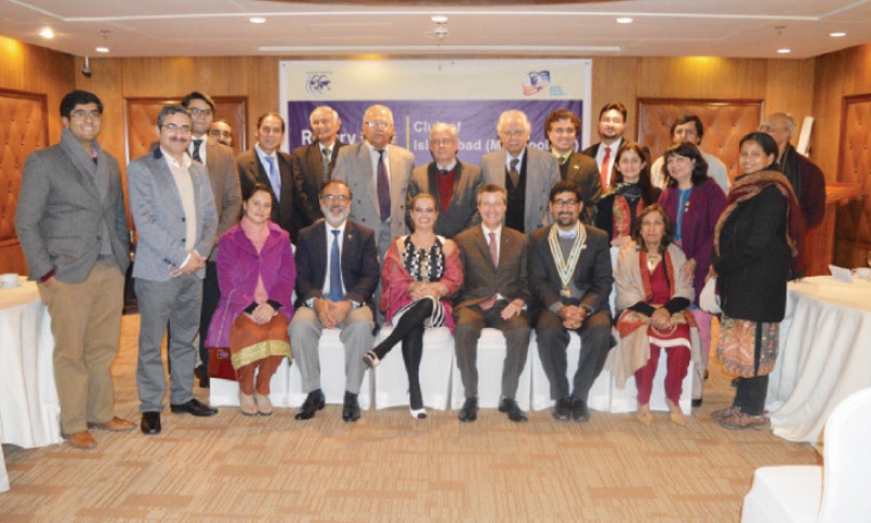 A group photo from the Metropolitan Rotary Club meeting where the Brazilian ambassador Claudio Raja Gabaglia Lins was invited to speak about Brazil-Pakistan relations. A group photo from the Metropolitan Rotary Club meeting where the Brazilian ambassador Claudio Raja Gabaglia Lins was invited to speak about Brazil-Pakistan relations.